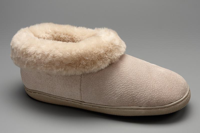 Lammfellhauschuh mit rutschfester Sohle, Farbe beige